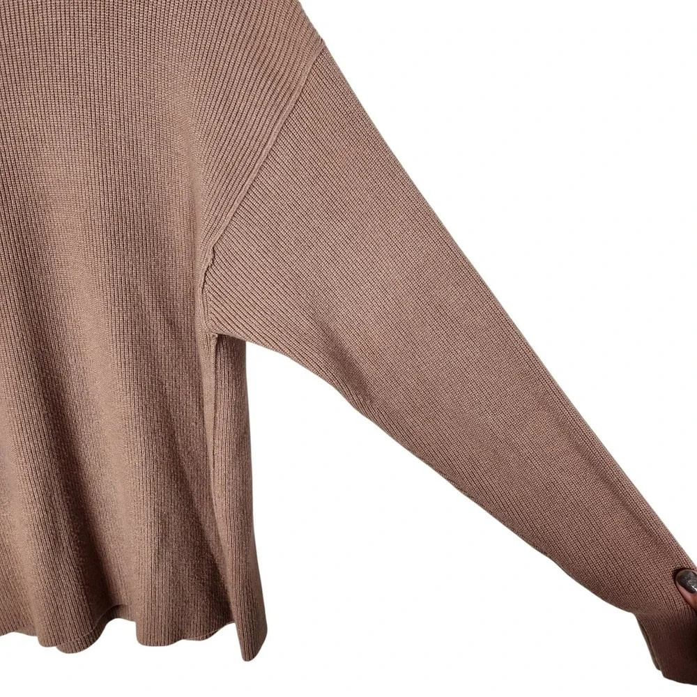 FREE PEOPLE Sweater‎ Womens Small Pink Softly Structured Tunic Cowl Neck Ribbed